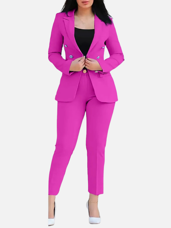 Vanessa | Conjunto de Blazer y Pantalón Cruzado Mujer