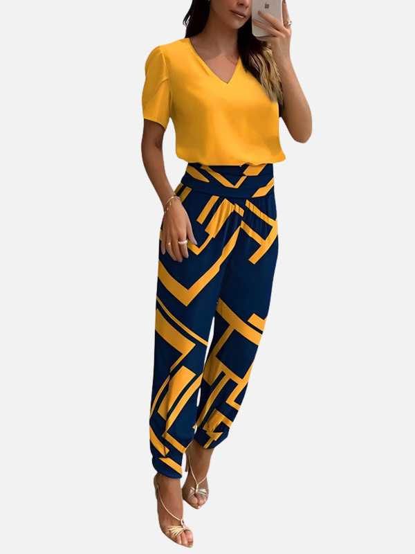 Emilia | Conjunto de Dos Piezas con Estampado Geométrico