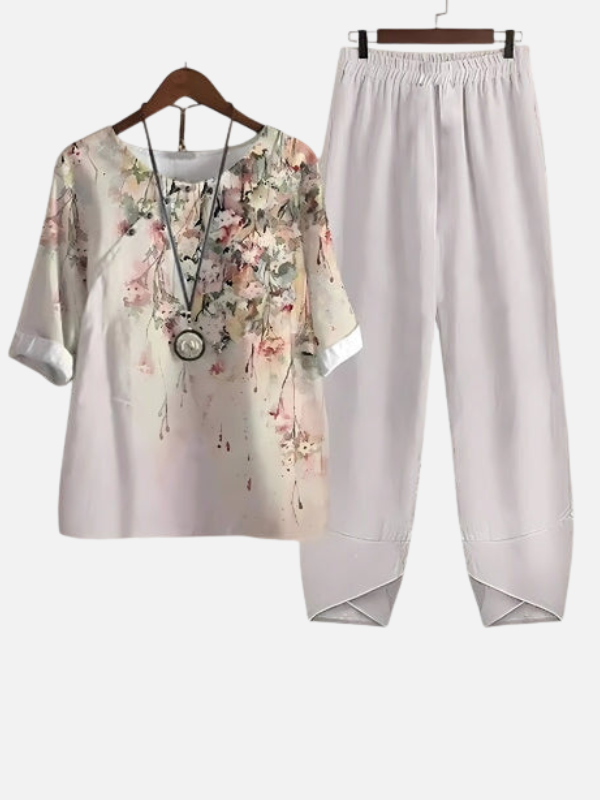 Silvia | Conjunto de Dos Piezas con Estampado de Mariposas
