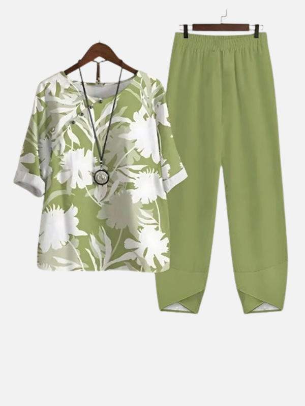 Silvia | Conjunto de Dos Piezas con Estampado de Mariposas