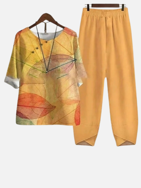 Silvia | Conjunto de Dos Piezas con Estampado de Mariposas