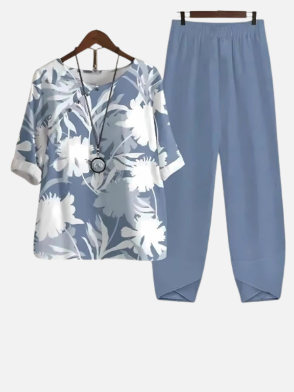 Silvia | Conjunto de Dos Piezas con Estampado de Mariposas