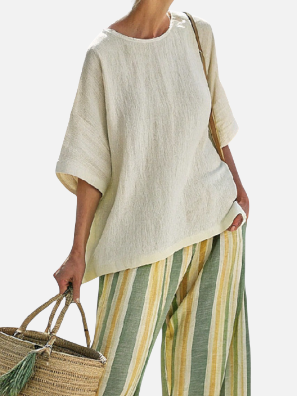 Beatriz | Conjunto de Dos Piezas de Pantalón a Rayas