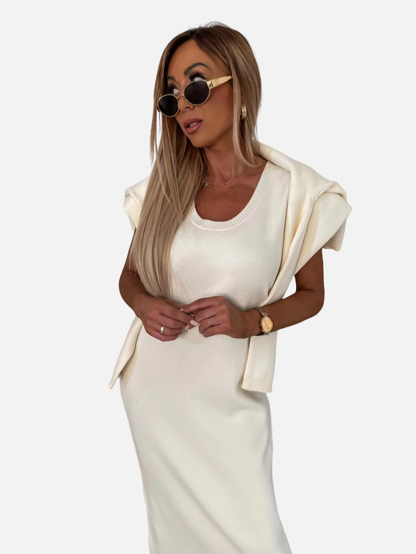 Andrea | Conjunto de Punto Vestido Largo y Suéter Mujer