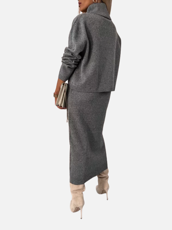 Andrea | Conjunto de Punto Vestido Largo y Suéter Mujer