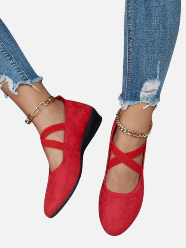 Karla | Flats Ortopédicos con Tiras Cruzadas para Mujer