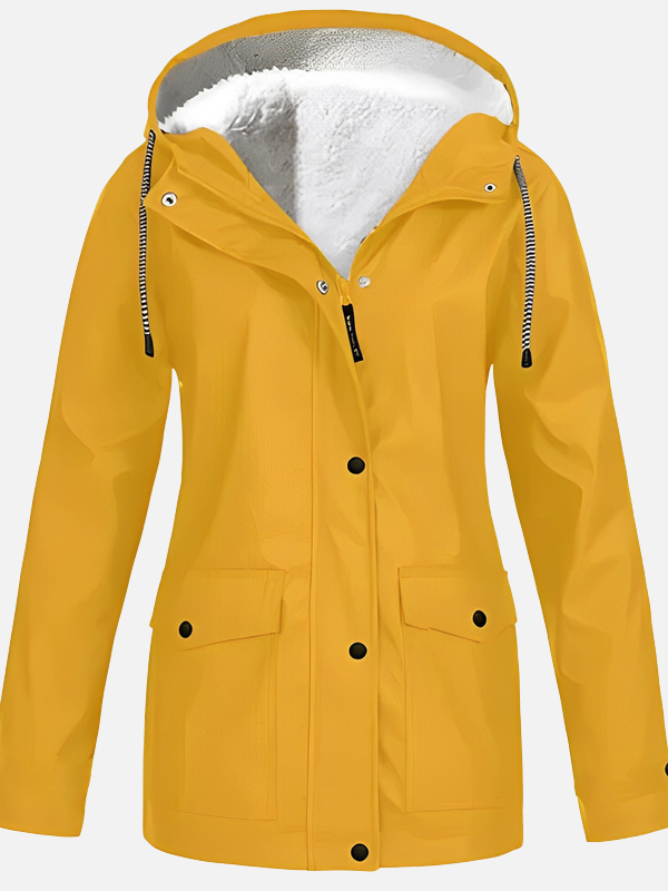 Adriana | Impermeable con Capucha y Forro Sherpa Mujer