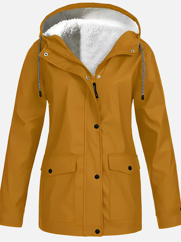 Adriana | Impermeable con Capucha y Forro Sherpa Mujer