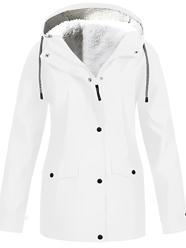 Adriana | Impermeable con Capucha y Forro Sherpa Mujer