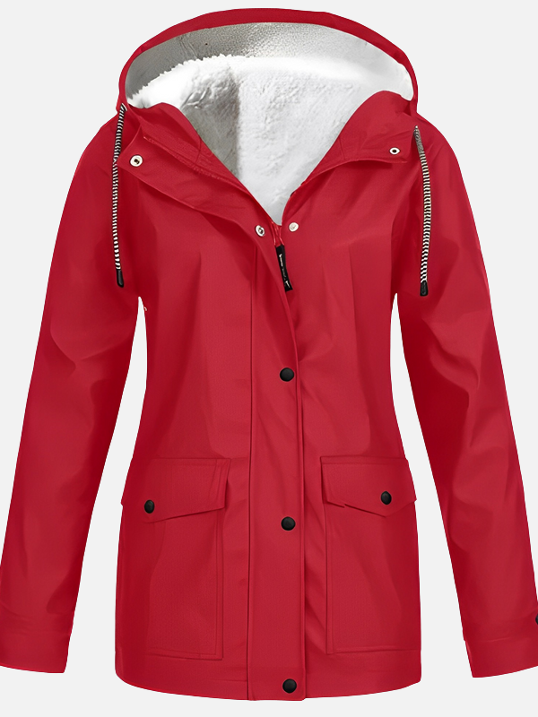 Adriana | Impermeable con Capucha y Forro Sherpa Mujer