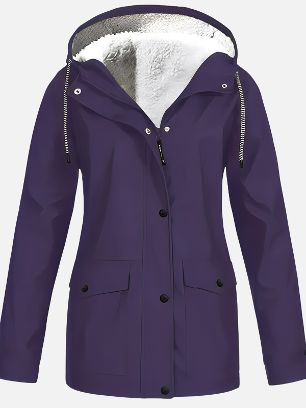 Adriana | Impermeable con Capucha y Forro Sherpa Mujer