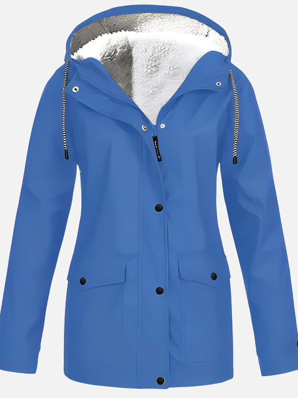 Adriana | Impermeable con Capucha y Forro Sherpa Mujer