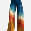Renata | Jeans Anchos Retro Estampados de Tiro Alto