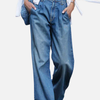 Paulina | Jeans Anchos con Pliegues de Tiro Alto Mujer