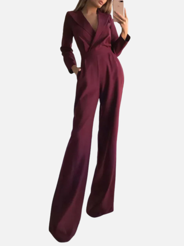 Cristina | Jumpsuit Cruzado de Manga Larga para Mujer