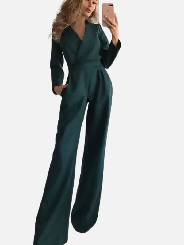 Cristina | Jumpsuit Cruzado de Manga Larga para Mujer