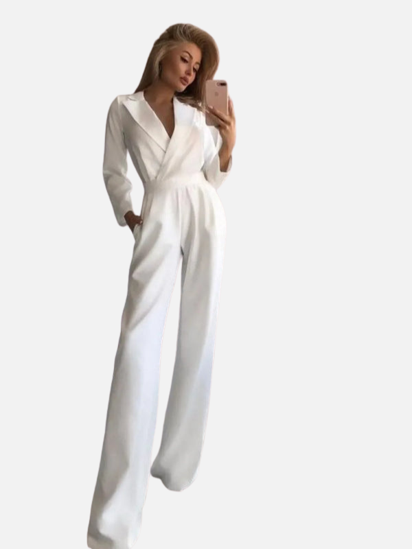 Cristina | Jumpsuit Cruzado de Manga Larga para Mujer