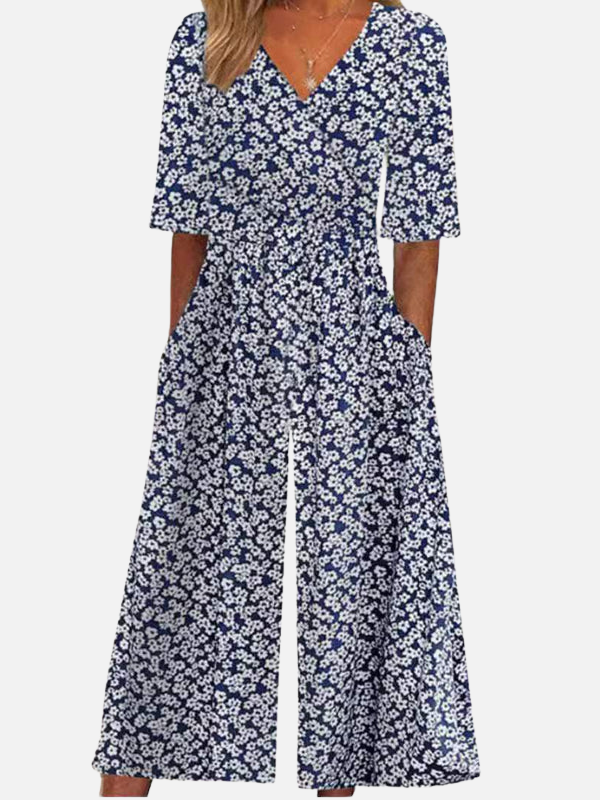Fernanda | Jumpsuit Floral con Escote en V para Mujer