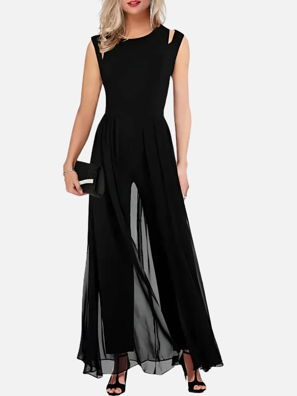 Gabriela | Jumpsuit con Sobrefalda de Gasa sin Mangas