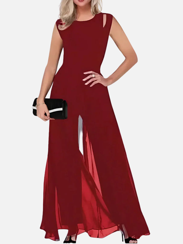 Gabriela | Jumpsuit con Sobrefalda de Gasa sin Mangas