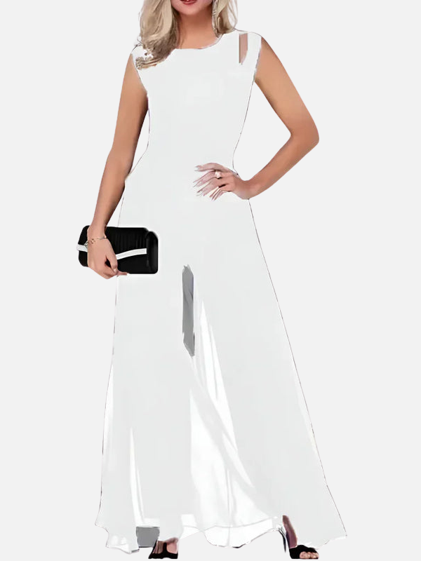 Gabriela | Jumpsuit con Sobrefalda de Gasa sin Mangas