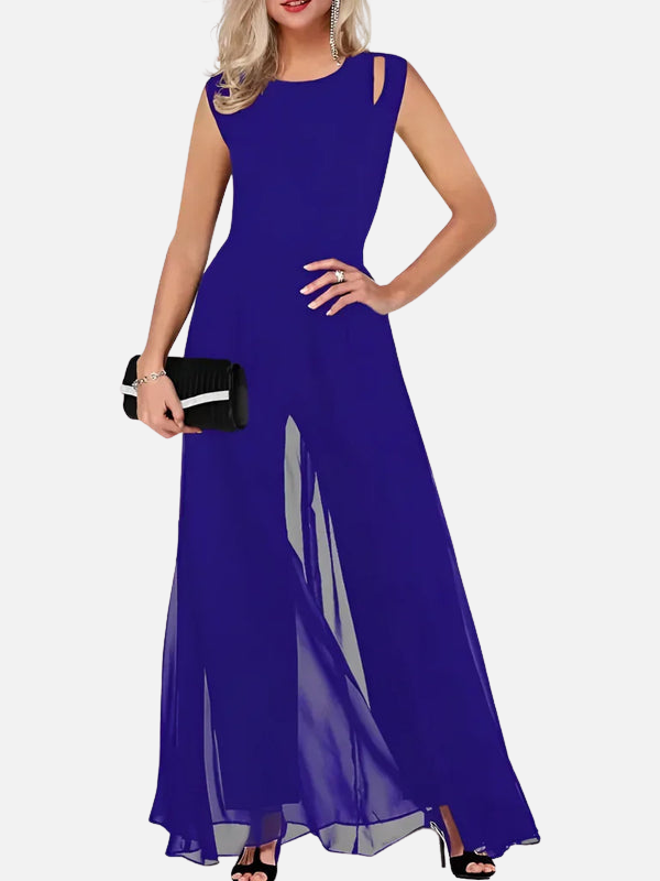 Gabriela | Jumpsuit con Sobrefalda de Gasa sin Mangas