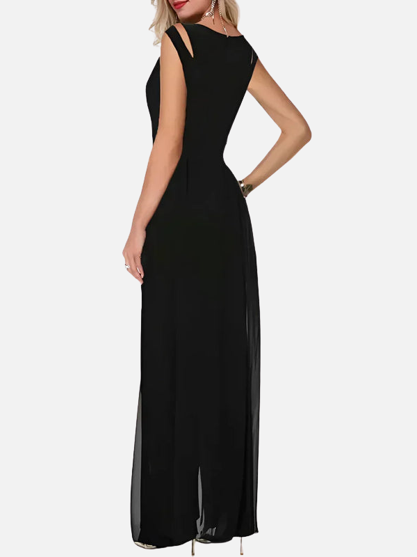 Gabriela | Jumpsuit con Sobrefalda de Gasa sin Mangas