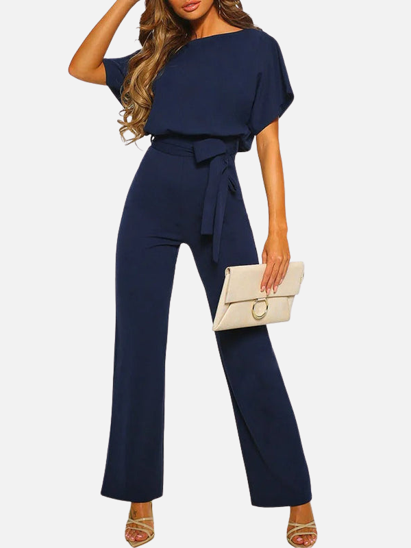 Karla | Jumpsuit de Cuello Barco con Cinturón Mujer