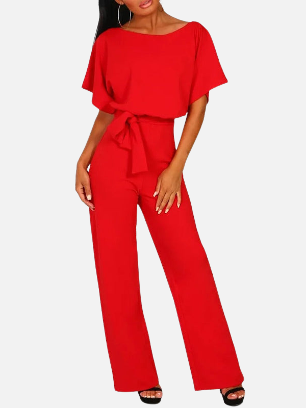 Karla | Jumpsuit de Cuello Barco con Cinturón Mujer