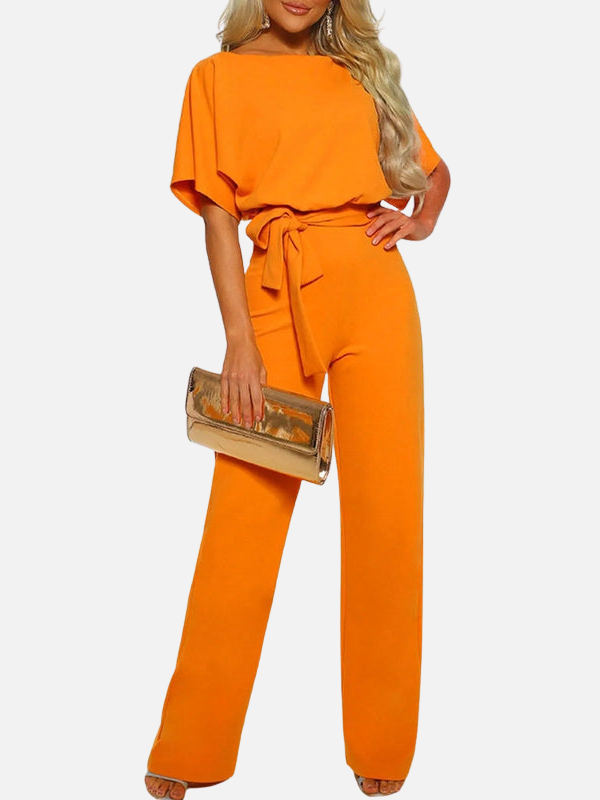Karla | Jumpsuit de Cuello Barco con Cinturón Mujer