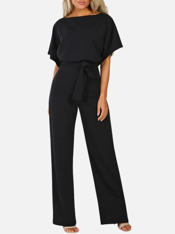 Karla | Jumpsuit de Cuello Barco con Cinturón Mujer