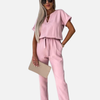 Victoria | Jumpsuit de Manga Corta con Cordón Mujer