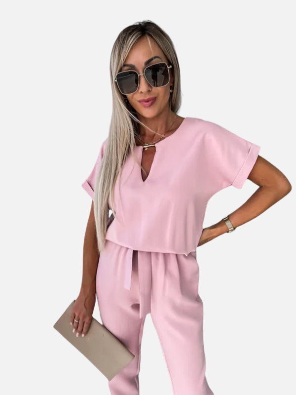 Victoria | Jumpsuit de Manga Corta con Cordón Mujer
