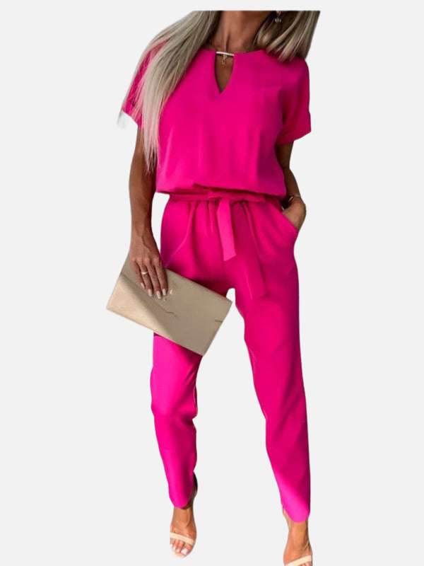 Victoria | Jumpsuit de Manga Corta con Cordón Mujer