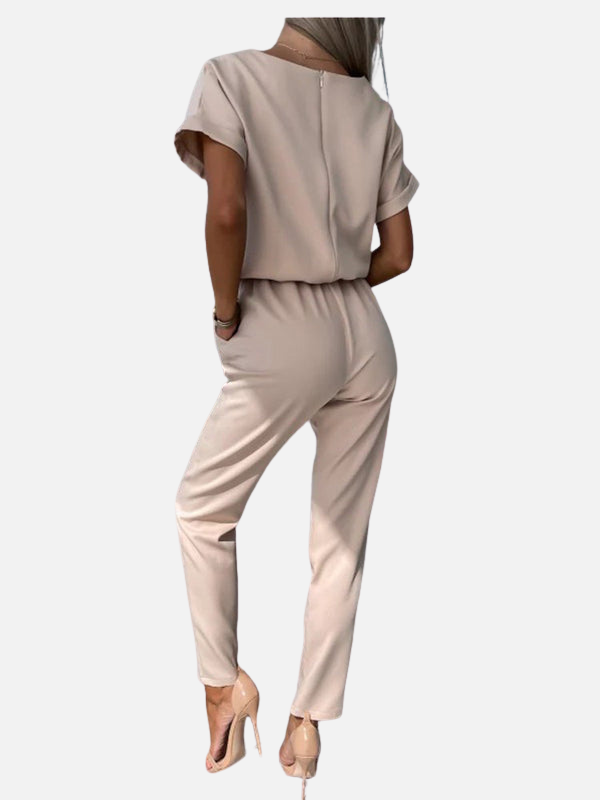 Victoria | Jumpsuit de Manga Corta con Cordón Mujer