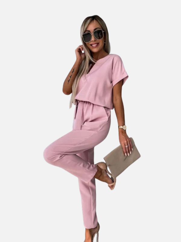Victoria | Jumpsuit de Manga Corta con Cordón Mujer