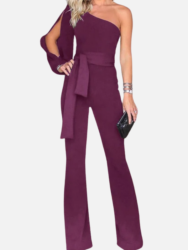 Regina | Jumpsuit de Un Hombro Acampanado para Mujer