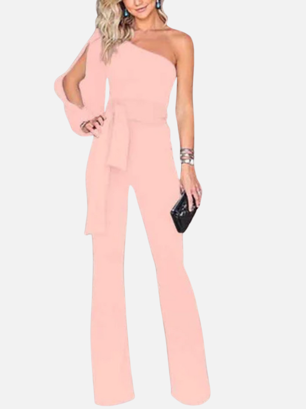 Regina | Jumpsuit de Un Hombro Acampanado para Mujer