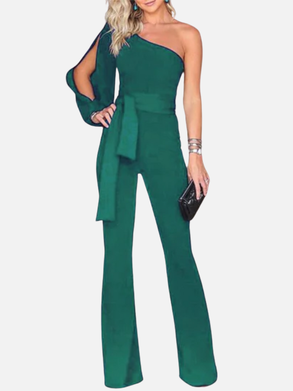 Regina | Jumpsuit de Un Hombro Acampanado para Mujer