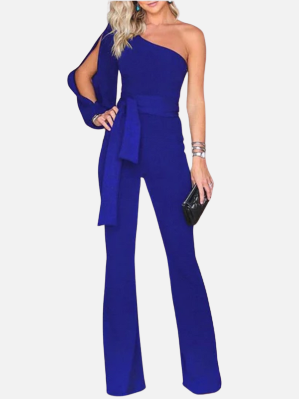 Regina | Jumpsuit de Un Hombro Acampanado para Mujer