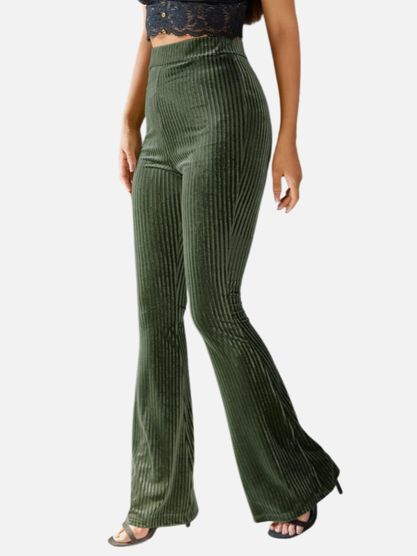 Emilia | Pantalón Acampanado de Terciopelo de Tiro Alto