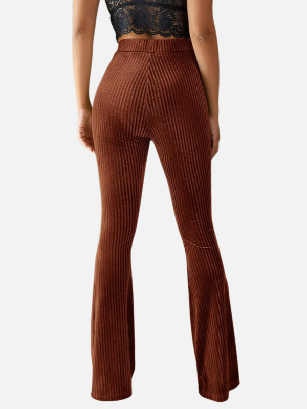 Emilia | Pantalón Acampanado de Terciopelo de Tiro Alto