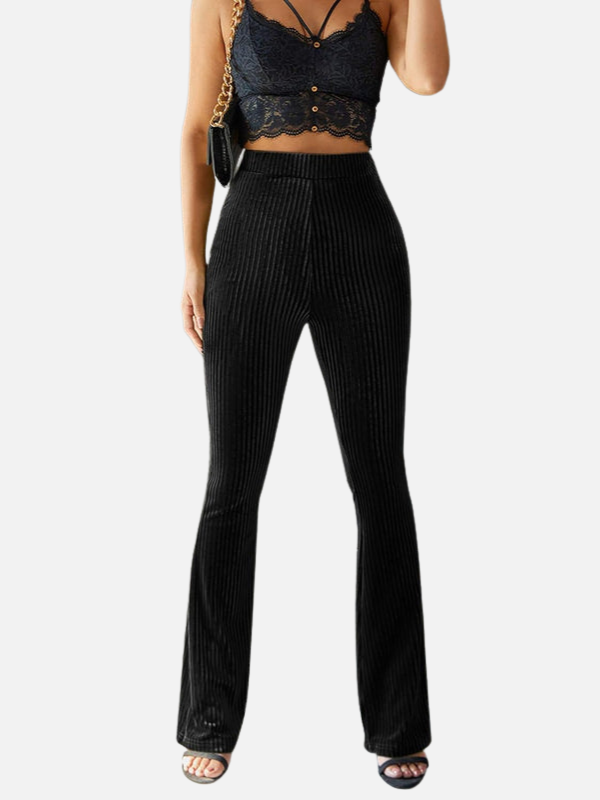 Emilia | Pantalón Acampanado de Terciopelo de Tiro Alto