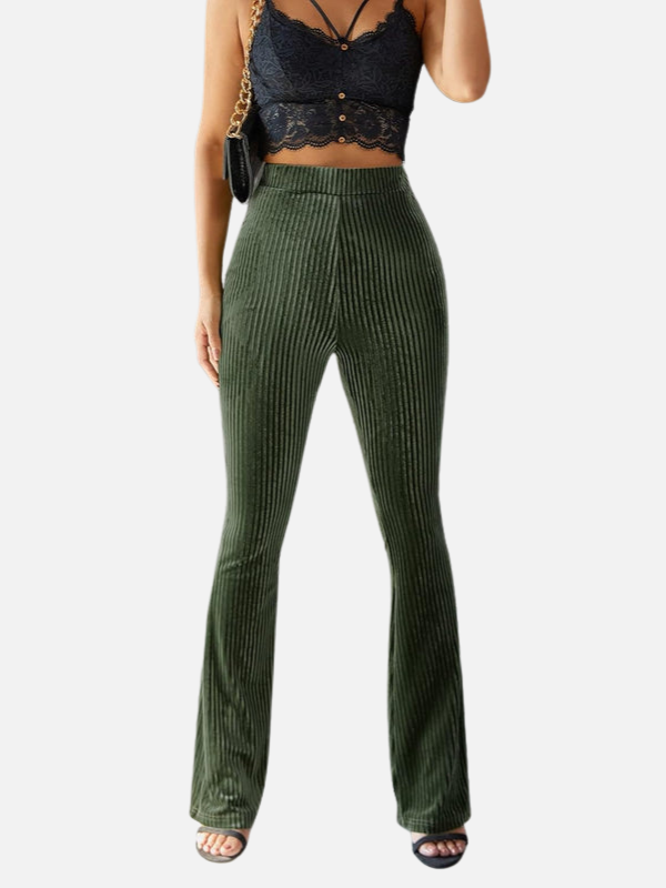 Emilia | Pantalón Acampanado de Terciopelo de Tiro Alto