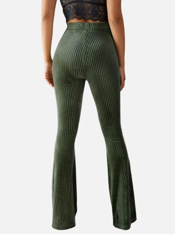Emilia | Pantalón Acampanado de Terciopelo de Tiro Alto