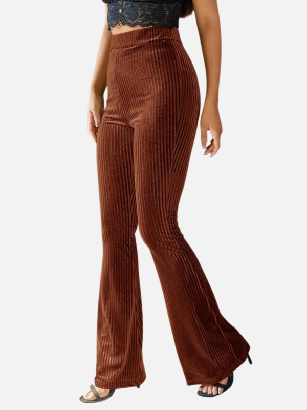 Emilia | Pantalón Acampanado de Terciopelo de Tiro Alto