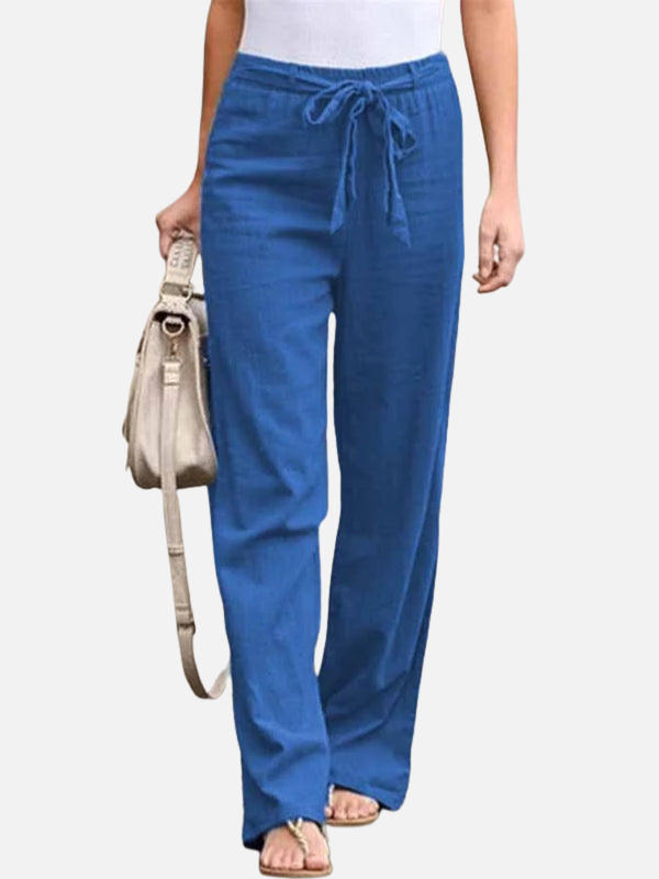 Silvia | Pantalón Ancho de Cintura con Lazo para Mujer