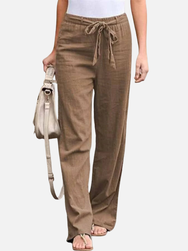 Silvia | Pantalón Ancho de Cintura con Lazo para Mujer