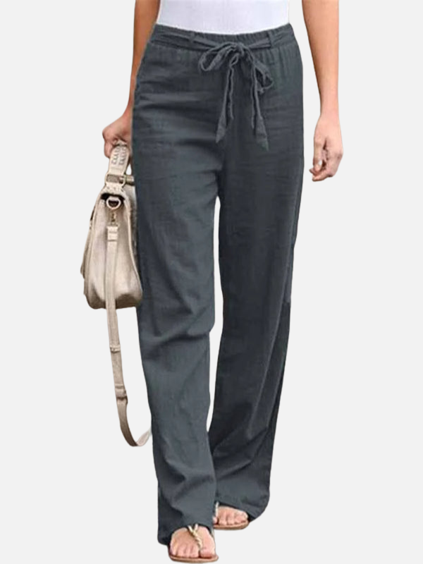 Silvia | Pantalón Ancho de Cintura con Lazo para Mujer