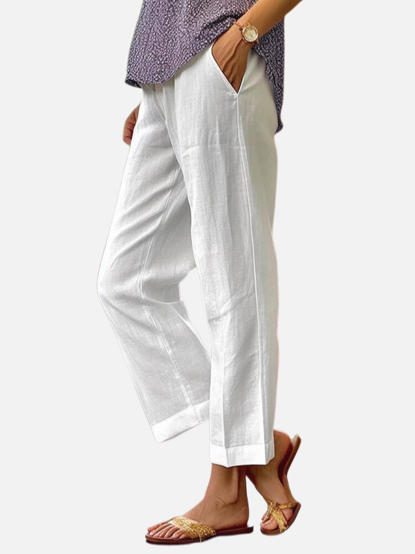 Beatriz | Pantalón Capri Ancho con Bolsillos para Mujer